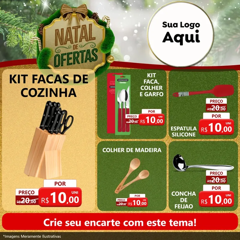 Modelo de Rede Social para Feed Facebook com o tema Ofertas de Natal para Utilidades Domésticas
