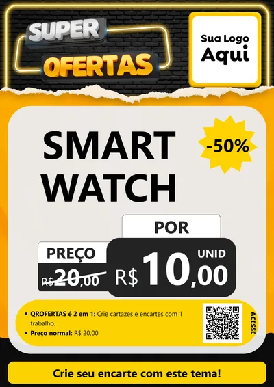 Modelo de Cartaz para Cartaz A4 Vertical com o tema Super Ofertas para Informática