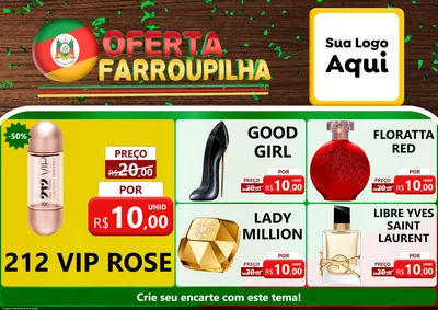 Modelo de Encarte para Encarte A4 Horizontal com o tema Oferta Farroupilha para Perfumes