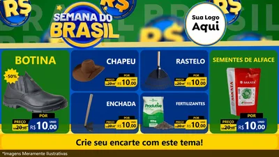 Modelo de TV para TV Horizontal com o tema Semana Do Brasil para Agropecuária