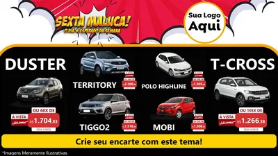 Modelo de TV para TV Horizontal com o tema Sexta Maluca! para Concessionaria de Carros