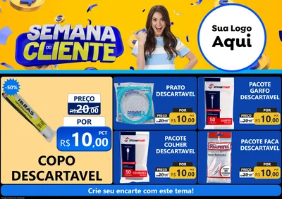 Modelo de Encarte para Encarte A4 Horizontal com o tema Semana do Cliente para Embalagens