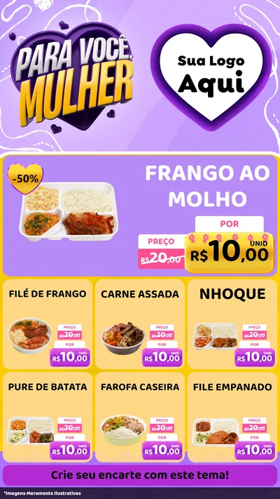 Modelo de Rede Social para Stories com o tema Para Você, Mulher para Restaurante