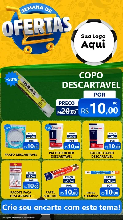 Modelo de Rede Social para Stories com o tema Semana de Ofertas - Copa para Embalagens