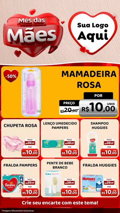 Modelo de Rede Social para Stories com o tema Mês das Mães para Bebês