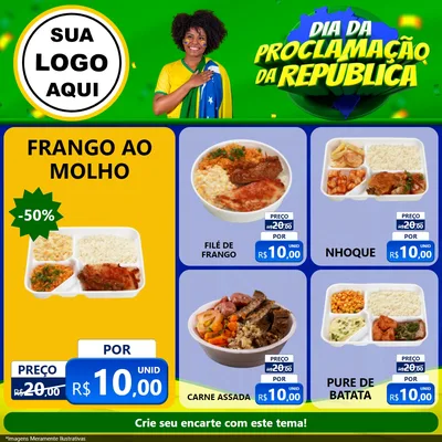 Modelo de Rede Social para Feed Facebook com o tema Dia Da Proclamação Da República para Restaurante
