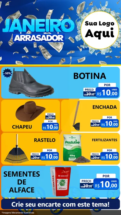 Modelo de TV para TV Vertical com o tema Janeiro Arrasador para Agropecuária
