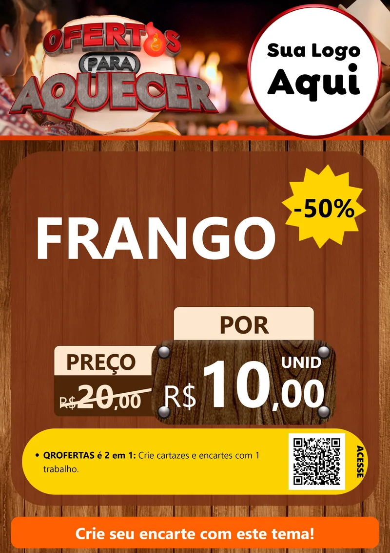 Modelo de Cartaz para Cartaz A4 Vertical com o tema Ofertas Para Aquecer para Assados