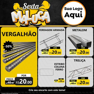Modelo de Rede Social para Feed Facebook com o tema Sexta Maluca para Ferragens