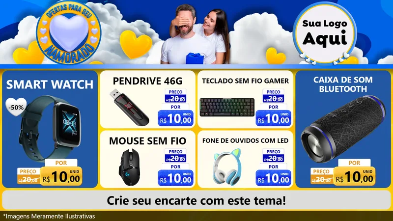 Modelo de TV para TV Horizontal com o tema Ofertas Para Seu Namorado para Informática
