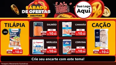 Modelo de TV para TV Horizontal com o tema Sábado de Ofertas Imbatíveis para Peixaria