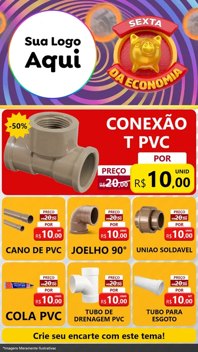 Modelo de Rede Social para Stories com o tema Sexta da Economia para Tubos e conexões