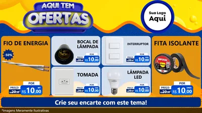 Modelo de TV para TV Horizontal com o tema Aqui Tem Ofertas para Materiais Elétricos