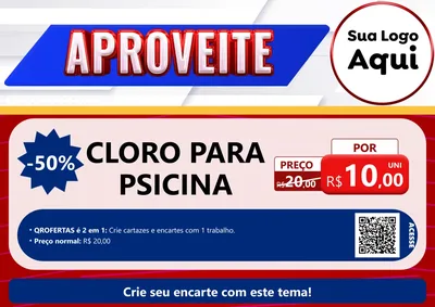 Modelo de Cartaz para Cartaz A4 Horizontal com o tema Aproveite para Produtos para Piscina