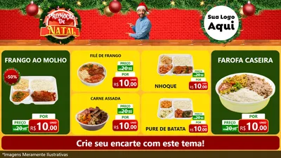 Modelo de TV para TV Horizontal com o tema Promoção de Natal para Restaurante