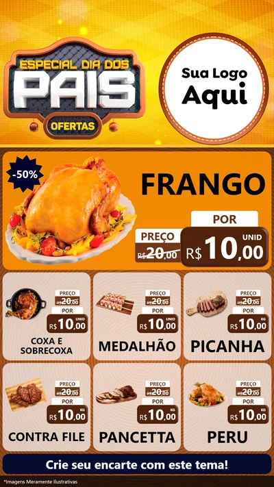 Modelo de Rede Social para Stories com o tema Especial Dia dos Pais para Assados