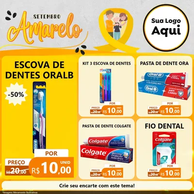 Modelo de Rede Social para Feed Facebook com o tema Setembro Amarelo para Higiene Pessoal