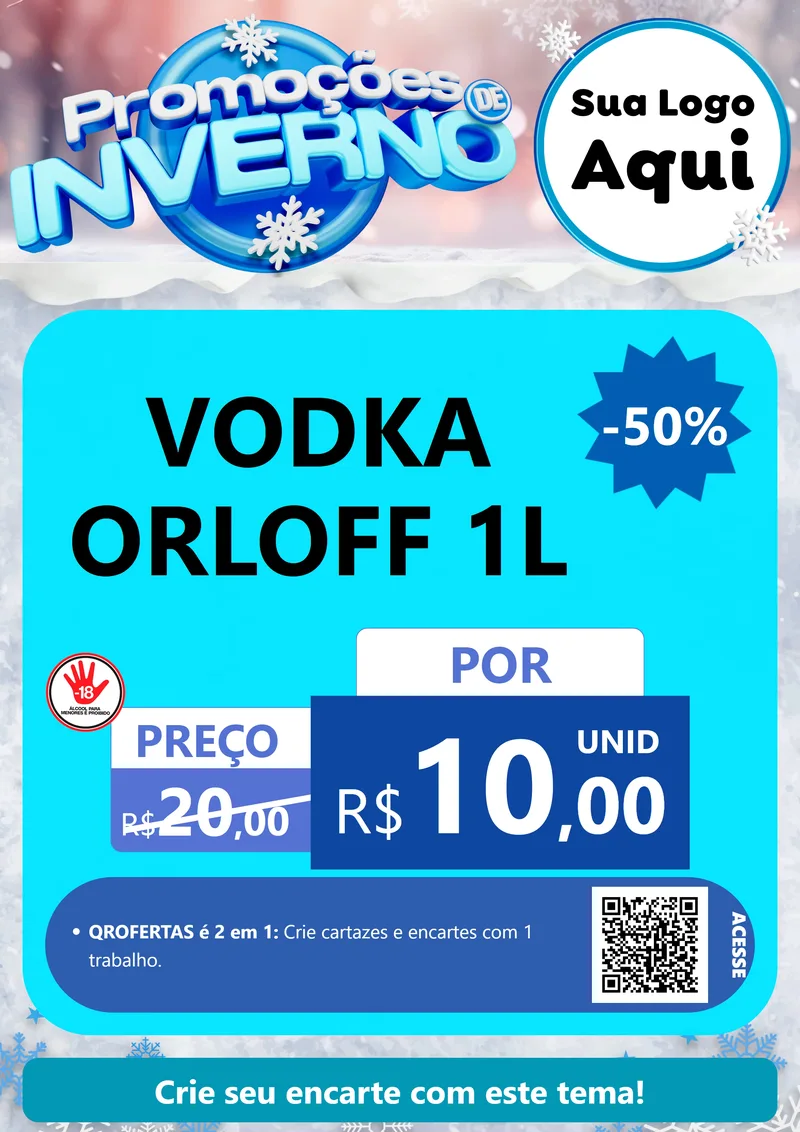 Modelo de Cartaz para Cartaz A4 Vertical com o tema Promoções de Inverno para Distribuidora de bebidas