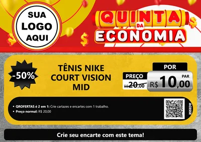 Modelo de Cartaz para Cartaz A4 Horizontal com o tema Quinta da Economia para Calçados