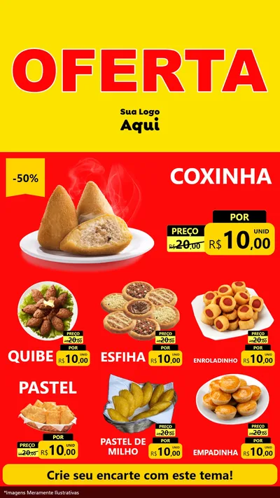 Modelo de Rede Social para Stories com o tema OFERTA - Vermelho Cartaz para Salgadaria