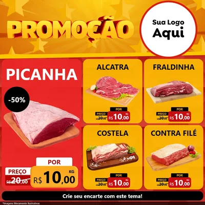 Modelo de Rede Social para Feed Facebook com o tema Promoção para Açougue