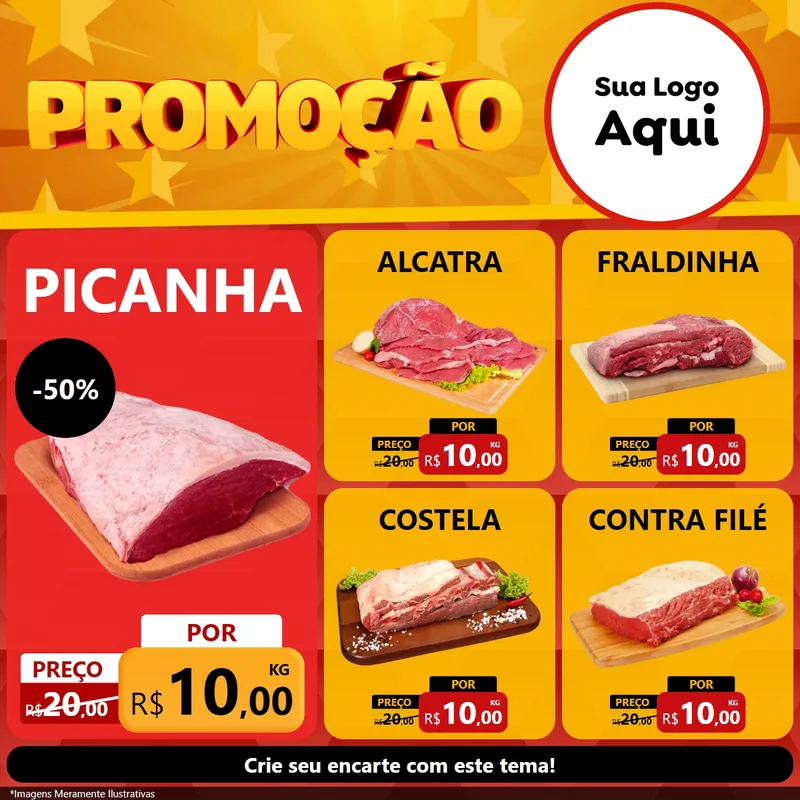 Modelo de Rede Social para Feed Facebook com o tema Promoção para Açougue