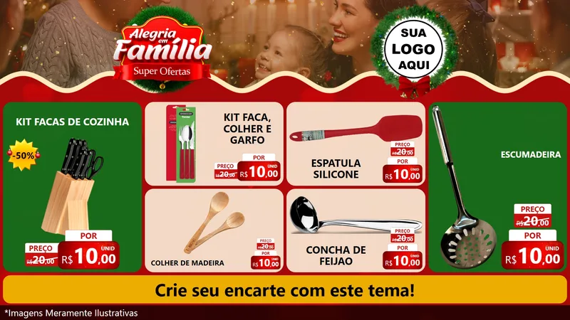 Modelo de TV para TV Horizontal com o tema Alegria Em Família - Super Ofertas para Utilidades Domésticas