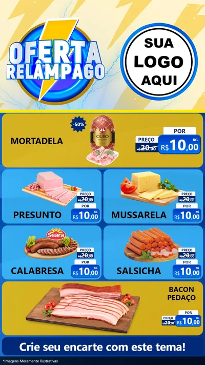 Modelo de TV para TV Vertical com o tema Oferta Relâmpago para Frios e Laticínios