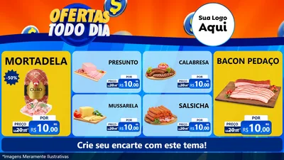 Modelo de TV para TV Horizontal com o tema Ofertas Todo Dia para Frios e Laticínios