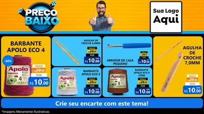 Modelo de TV para TV Horizontal com o tema Preço Baixo para Armarinho e Aviamentos