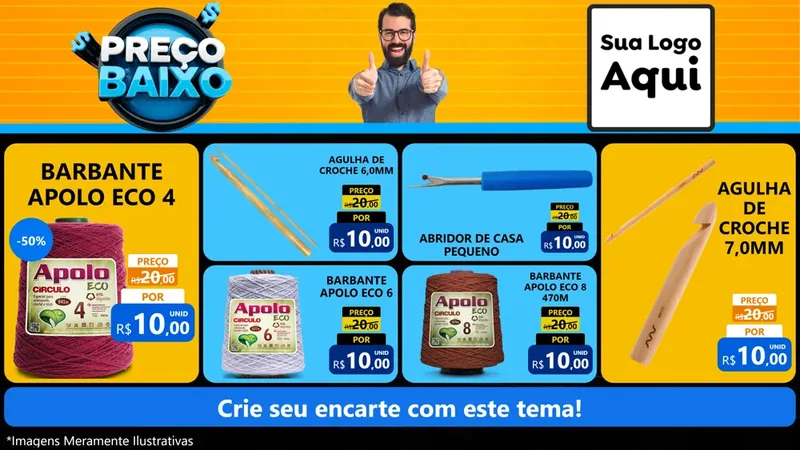 Modelo de TV para TV Horizontal com o tema Preço Baixo para Armarinho e Aviamentos
