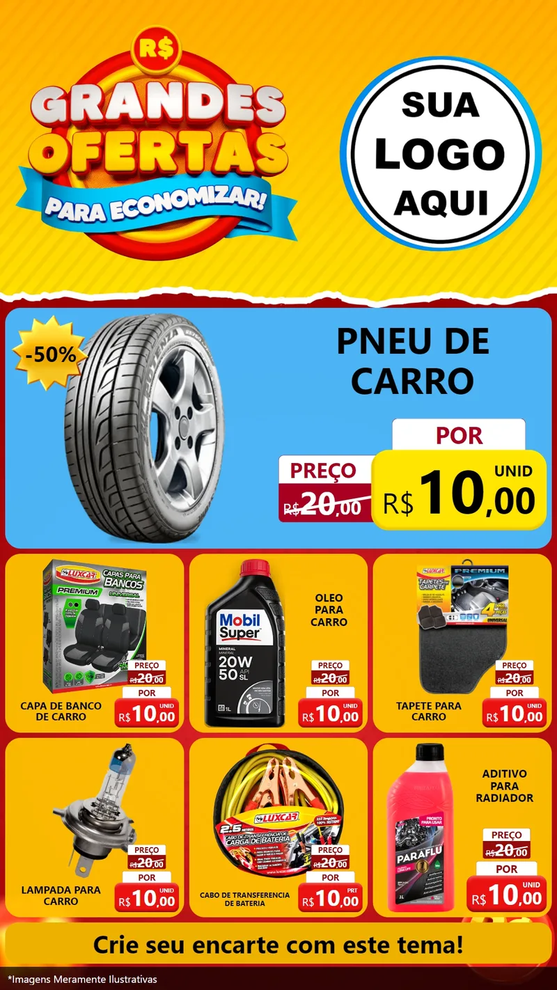 Modelo de Rede Social para Stories com o tema Grandes Ofertas Para Economizar! para Auto peças