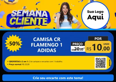 Modelo de Cartaz para Cartaz A4 Horizontal com o tema Semana do Cliente para Roupas e acessórios