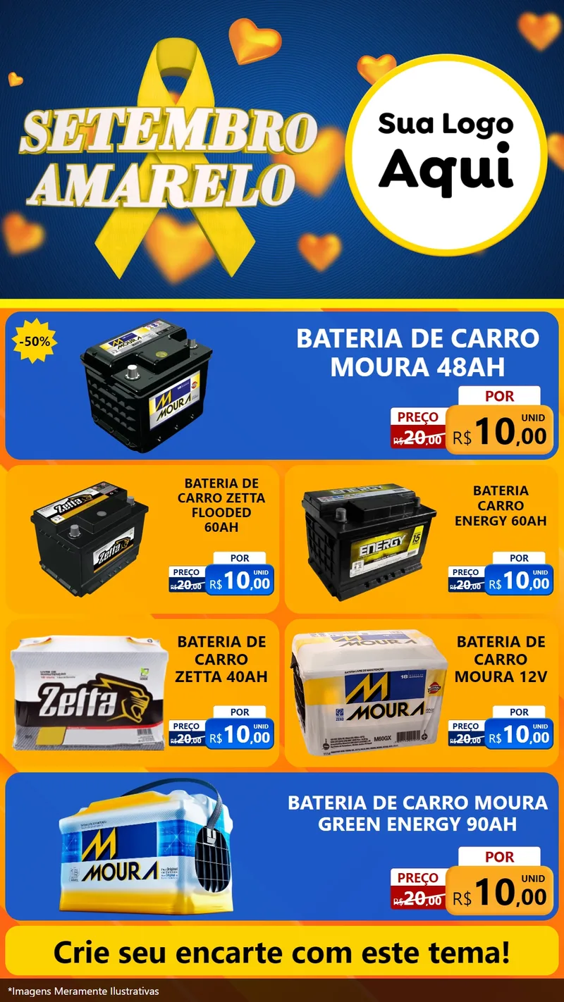 Modelo de TV para TV Vertical com o tema Setembro Amarelo para Baterias Elétricas