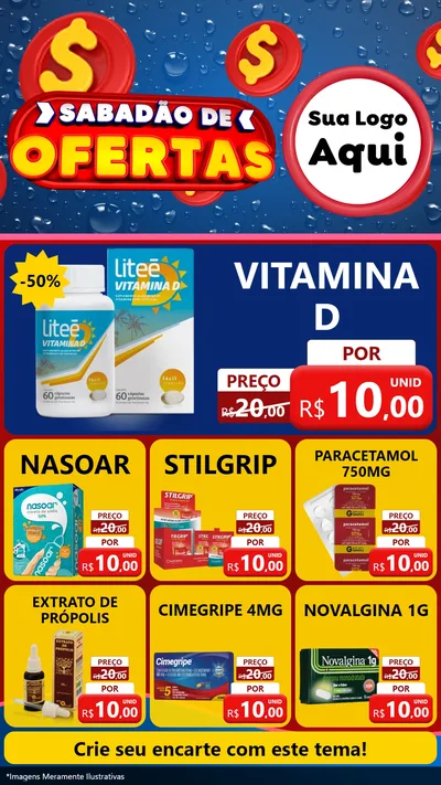 Modelo de Rede Social para Stories com o tema Sabadão de Ofertas para Farmácia