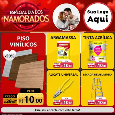 Modelo de Rede Social para Feed Facebook com o tema Especial Dia Dos Namorados para Material para Construção