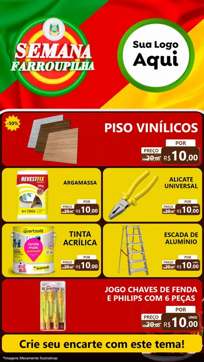 Modelo de TV para TV Vertical com o tema Semana Farroupilha para Material para Construção