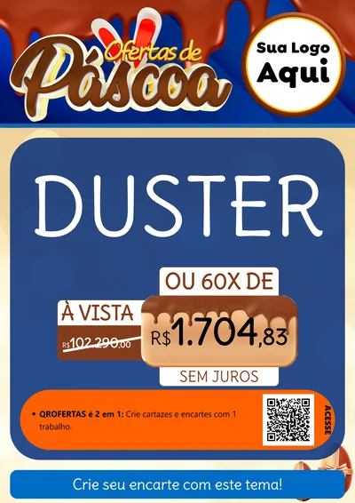 Modelo de Cartaz para Cartaz A4 Vertical com o tema Ofertas de Páscoa para Concessionaria de Carros