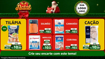 Modelo de TV para TV Horizontal com o tema Natal Especial para Peixaria