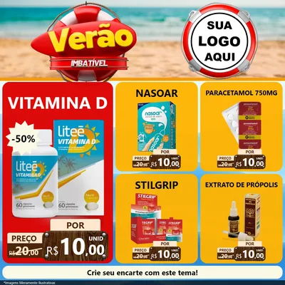 Modelo de Rede Social para Feed Facebook com o tema Verão Imbatível para Farmácia