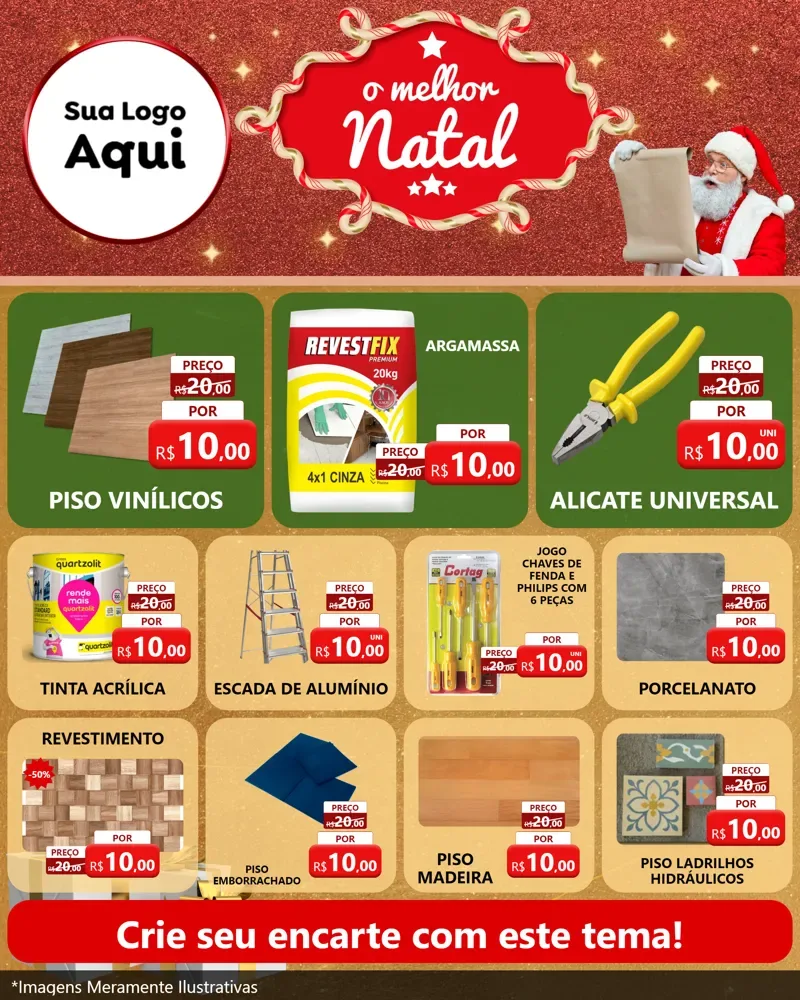 Modelo de Rede Social para Feed Instagram com o tema O Melhor Natal para Material para Construção