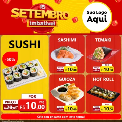 Modelo de Rede Social para Feed Facebook com o tema Setembro Imbatível para Comida japonesa