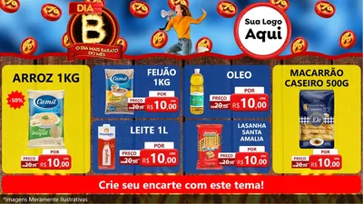 Modelo de TV para TV Horizontal com o tema Dia B - O Dia Mais Barato Do Mês para Supermercado