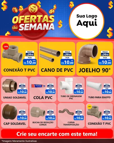 Modelo de Rede Social para Feed Instagram com o tema Ofertas Da Semana para Tubos e conexões