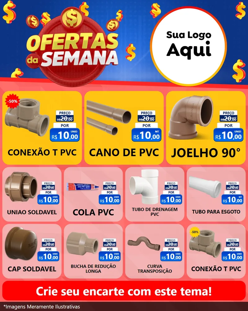 Modelo de Rede Social para Feed Instagram com o tema Ofertas Da Semana para Tubos e conexões