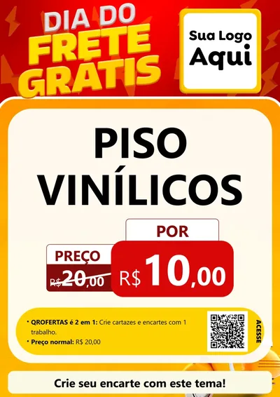Modelo de Cartaz para Cartaz A4 Vertical com o tema Dia do Frete Grátis para Material para Construção
