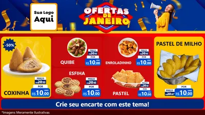 Modelo de TV para TV Horizontal com o tema Ofertas de Janeiro para Salgadaria