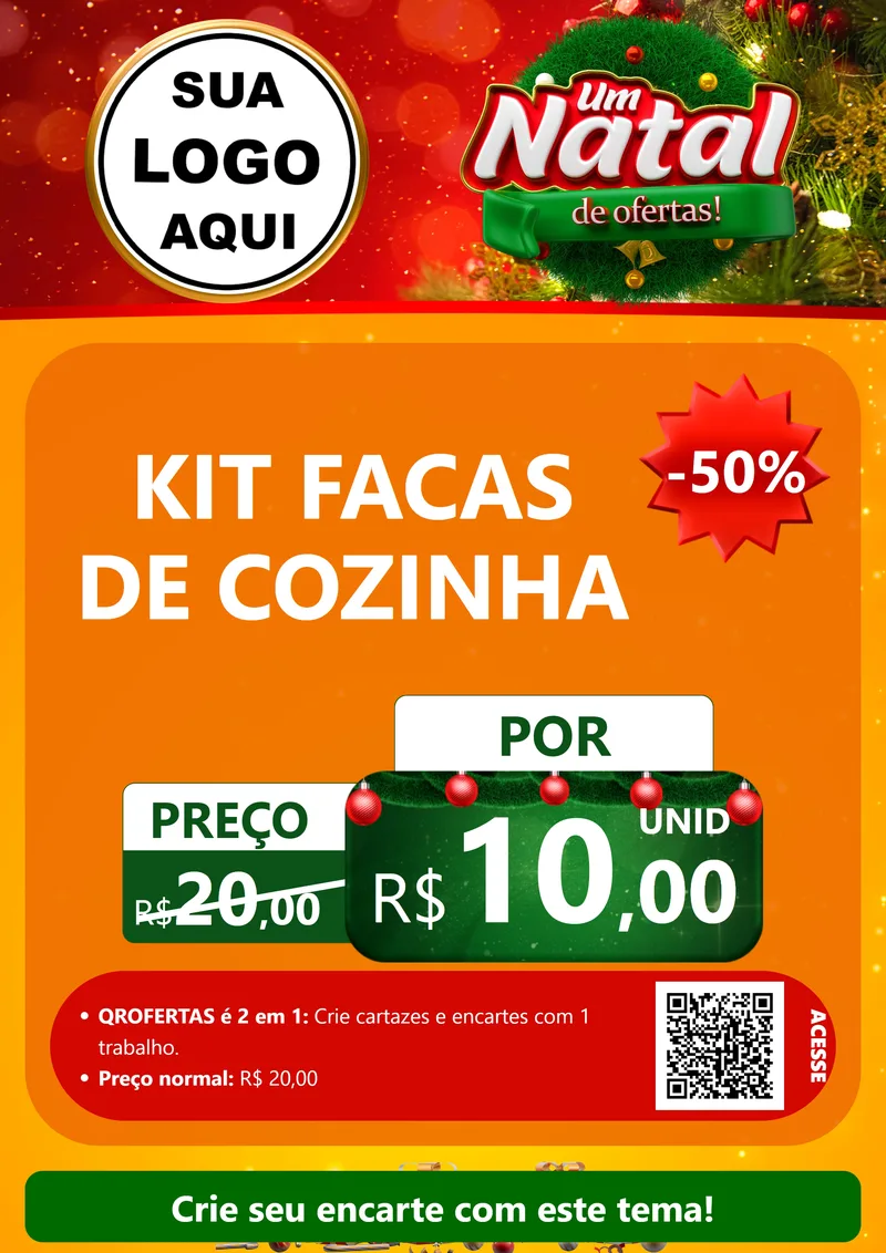 Modelo de Cartaz para Cartaz A4 Vertical com o tema Um Natal de Ofertas para Utilidades Domésticas