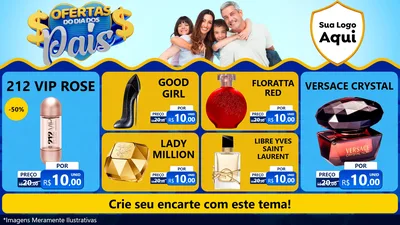 Modelo de TV para TV Horizontal com o tema Ofertas do Dia dos Pais para Perfumes
