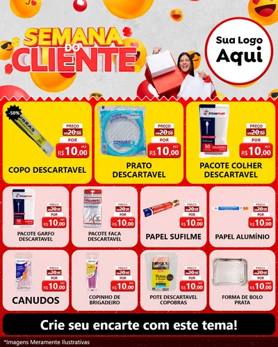 Modelo de Rede Social para Feed Instagram com o tema Semana do Cliente para Embalagens